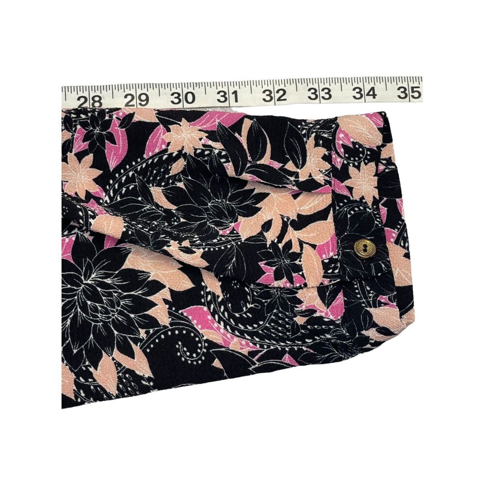 Simply Emma Mix Media Top Women's 2X Black Floral Zipper Long Sleeve Pullover - Picture 7 of 7
